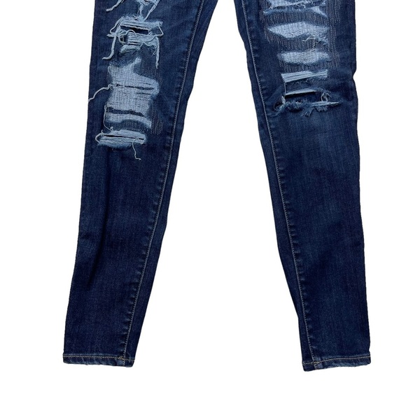 American Eagle Distressed Dark Wash Hi Rise Jegging Jeans - Picture 2 of 9